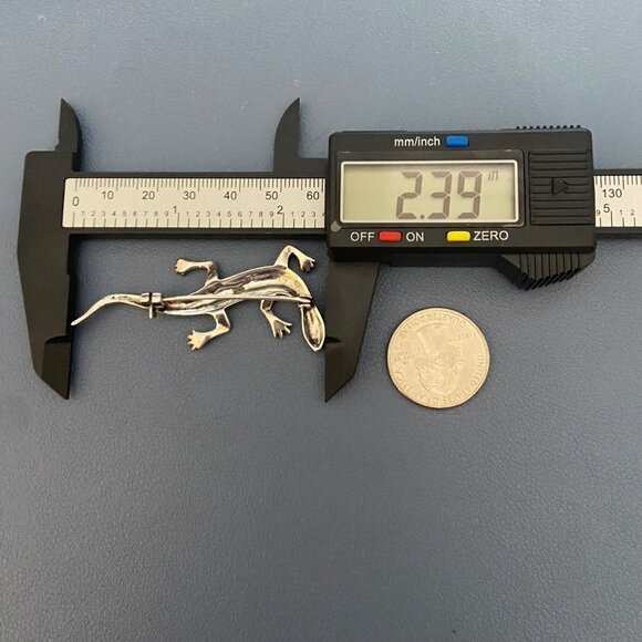 Sterling Silver 925 A 2.39" Marcasite Lizard Animal Figural Brooch 6.87g - Picture 14 of 16